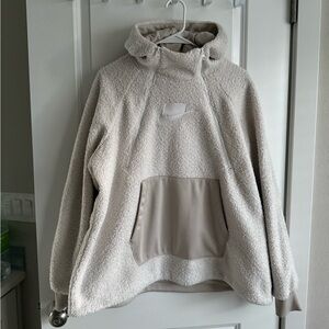 Nike NSW white Sherpa fleece half zip